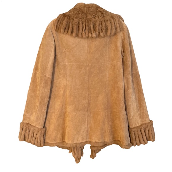 ASHLEY STEWART  | CAMEL FUR LEATHER COAT - Picture 4 of 16
